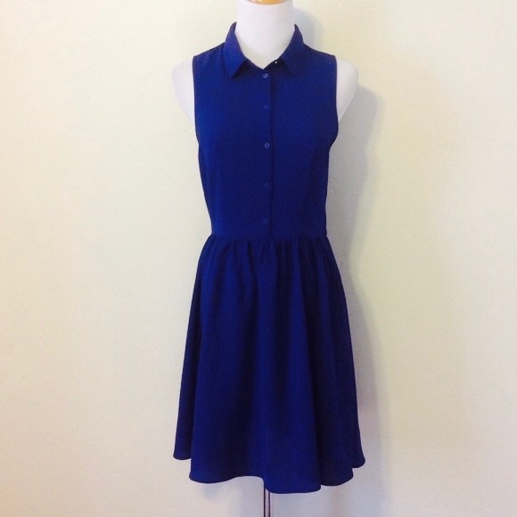 blue collared dress
